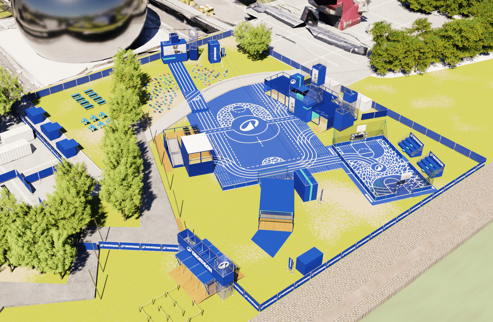 Présentation de l'espace dédié à Decathlon sur le Parc des nations